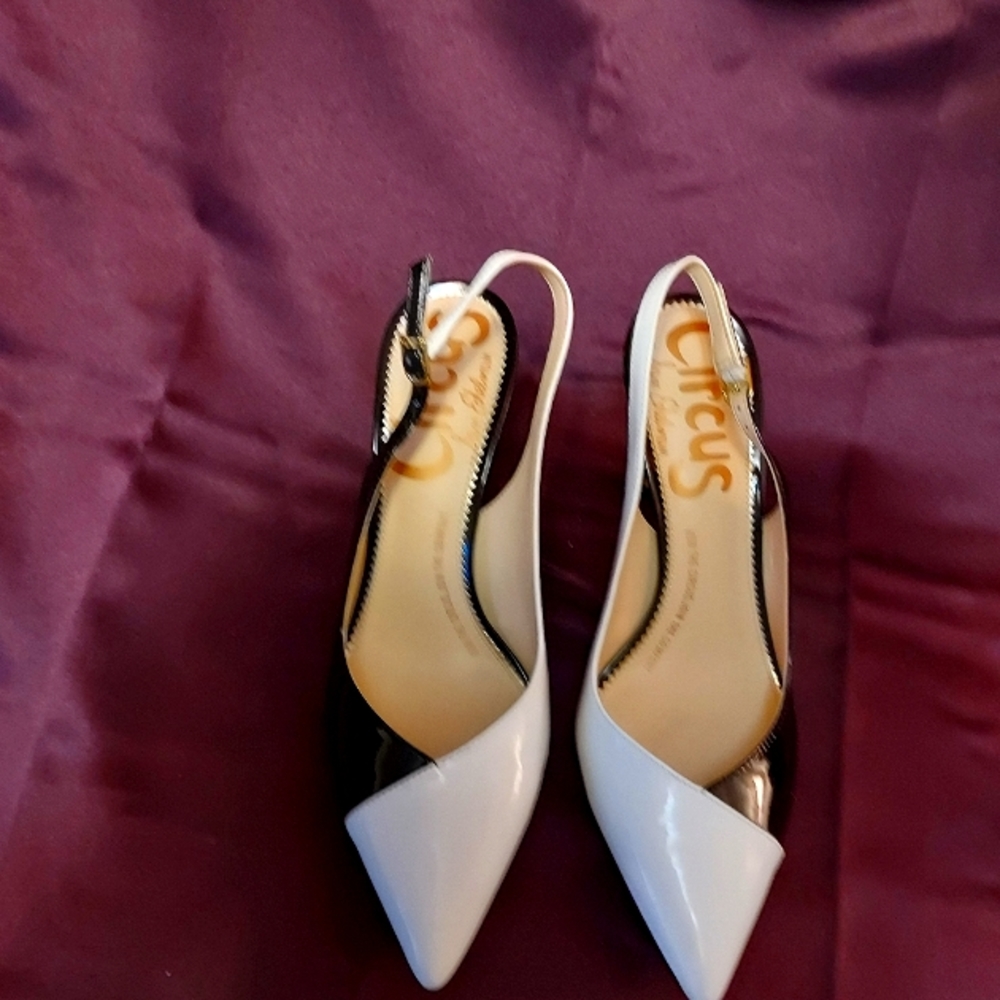 Black and white heels